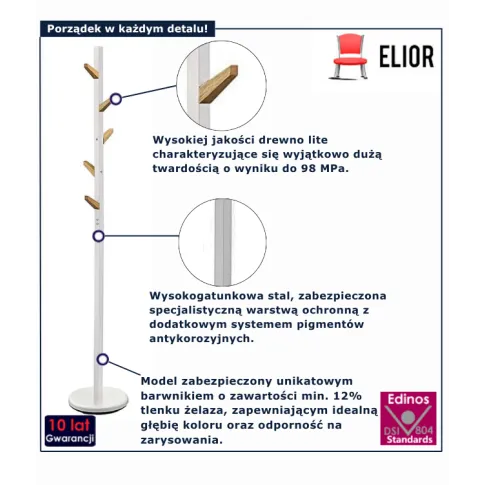  Wieszak biały metalowy Flik