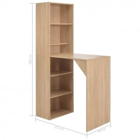 Szczegółowe zdjęcie nr 7 produktu Stolik barowy z szafką Pastels – dębowy