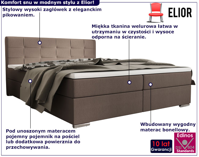 Beżowe łóżko kontynentalne Viana 4X 140x200