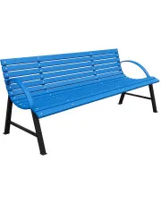Niebieska ławka ogrodowa 130 cm - Alexis   w sklepie Edinos.pl