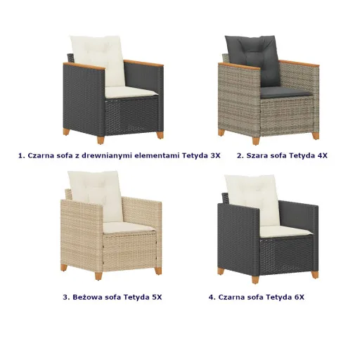 Szczegółowe zdjęcie nr 7 produktu Fotel ogrodowy z poduszkami - Molag 6X