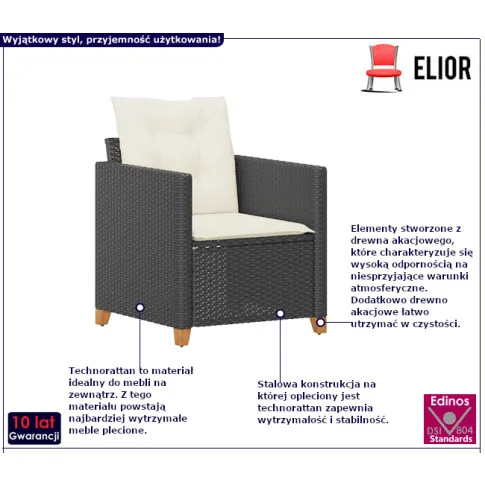 Fotografia Fotel ogrodowy z poduszkami - Molag 6X z kategorii Leżanki i siedziska ogrodowe