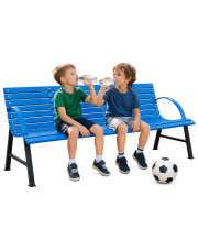 Niebieska ławka ogrodowa 160 cm - Alexis   w sklepie Edinos.pl