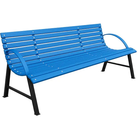 Niebieska ławka z oparciem Alexis