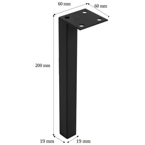 Szczegółowe zdjęcie nr 5 produktu Komplet 4 metalowych nóżek do szafki wiszącej 20 cm - Onellia 12X