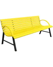 Żółta ławka ogrodowa 120 cm - Alexis   w sklepie Edinos.pl