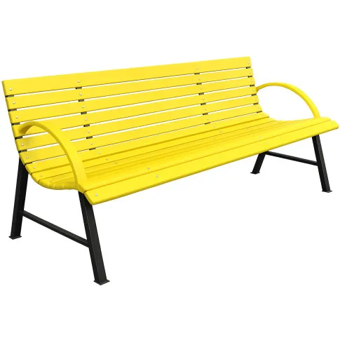 Żółta ławka do ogrodu Alexis