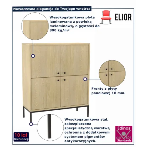Komoda na nóżkach dąb cremona Urisso 3X