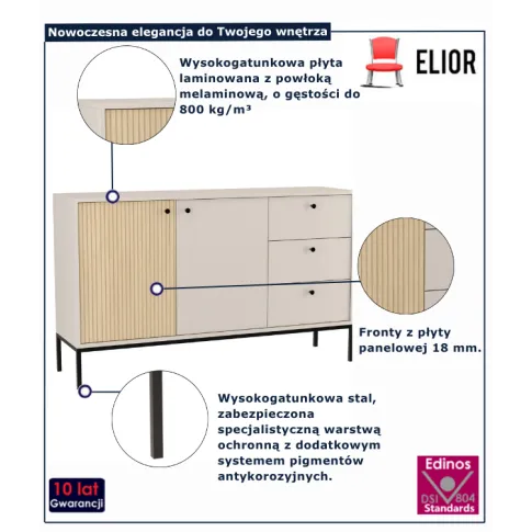 Komoda urisso 5x  dąb cremona kaszmir