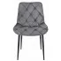 Ciemnoszare pikowane krzesło metalowe Feda