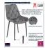 Ciemnoszare krzesło pikowane Feda