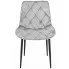 Pikowane welurowe srebrnoszare krzesło Feda