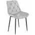 Srebrnoszare pikowane krzesło do salonu Feda