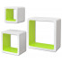 Zestaw biało-zielonych półek ściennych - Luca 2X