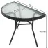 Wymiary czarnego szklanego stolika Vedo