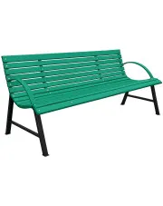 Zielona ławka ogrodowa z podłokietnikami 140 cm - Alexis   w sklepie Edinos.pl