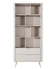 Beżowy nowoczesny regał z szufladami  - Nook 3X w sklepie Edinos.pl