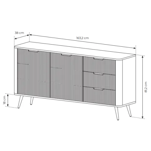 Wymiary komody na nóżkach Nook 5X