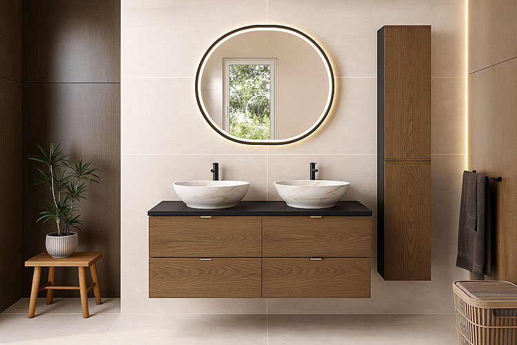 Nowoczesny zestaw mebli łazienkowych podwieszanych Arvenax