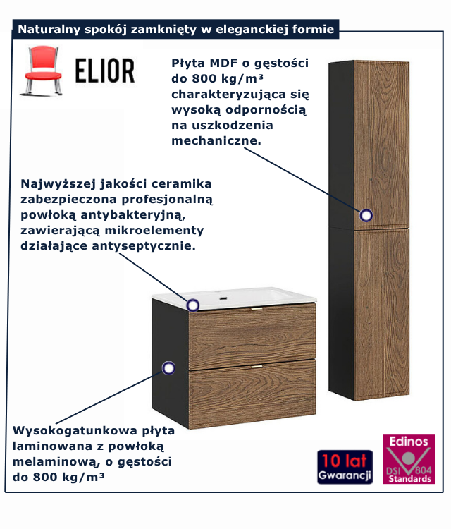 Nowoczesny zestaw mebli łazienkowych Arvenax 9X