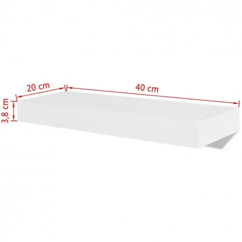 Szczegółowe zdjęcie nr 5 produktu Wiszące półki na książki/DVD, białe