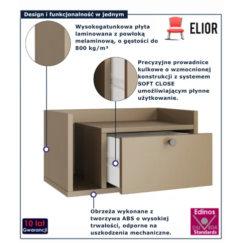 Stolik nocny wiszący Luro 4X cappuccino