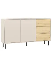 Duża komoda wysoka z szufladami 150 cm kaszmir + dąb artisan - Liosso 3X w sklepie Edinos.pl