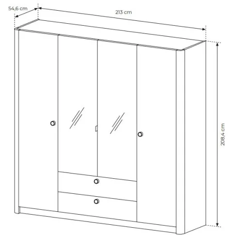 wymiaryy szafy lizzy 3x dab barista