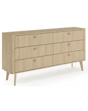 Komoda z 6 szufladami w stylu japandi dąb barista - Lizzy 5X w sklepie Edinos.pl