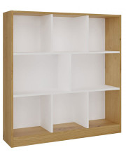 Nowoczesny otwarty regał dąb artisan + biały - Rever w sklepie Edinos.pl