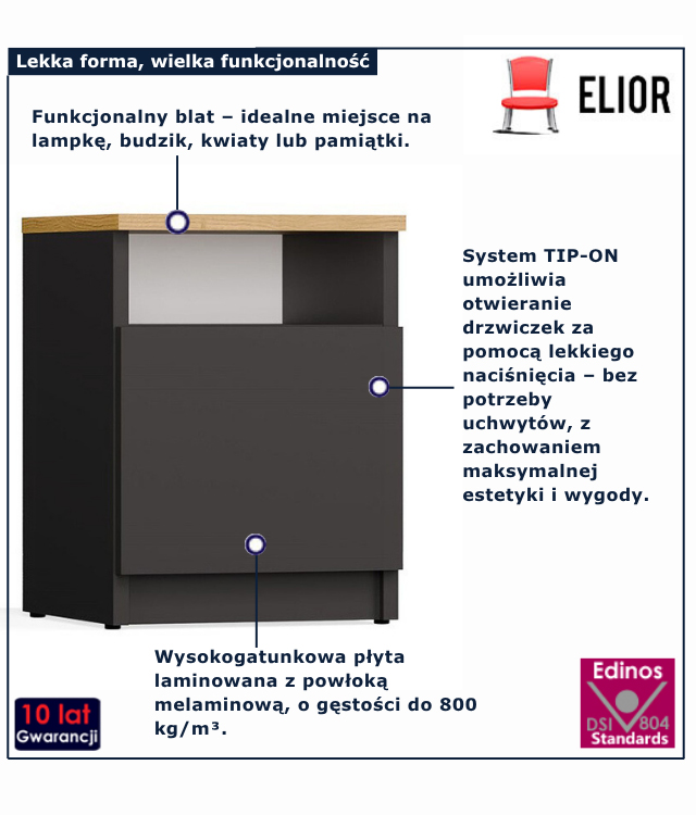 nowoczesna szafak nocna Texos
