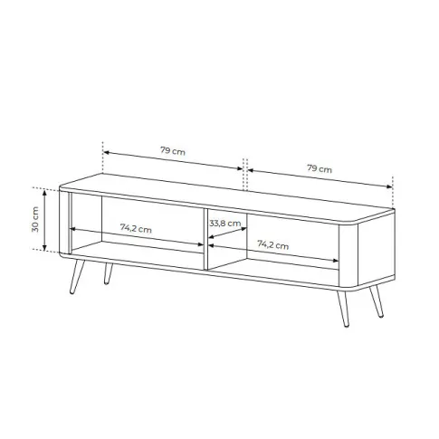 Rysunek techniczny szafkit RTV Nook 8X