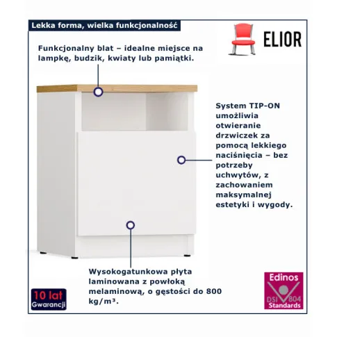 szafka nocna biała Tesox