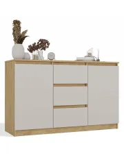 Stylowa komoda z szufladami dąb artisan + kaszmir - Dosox w sklepie Edinos.pl