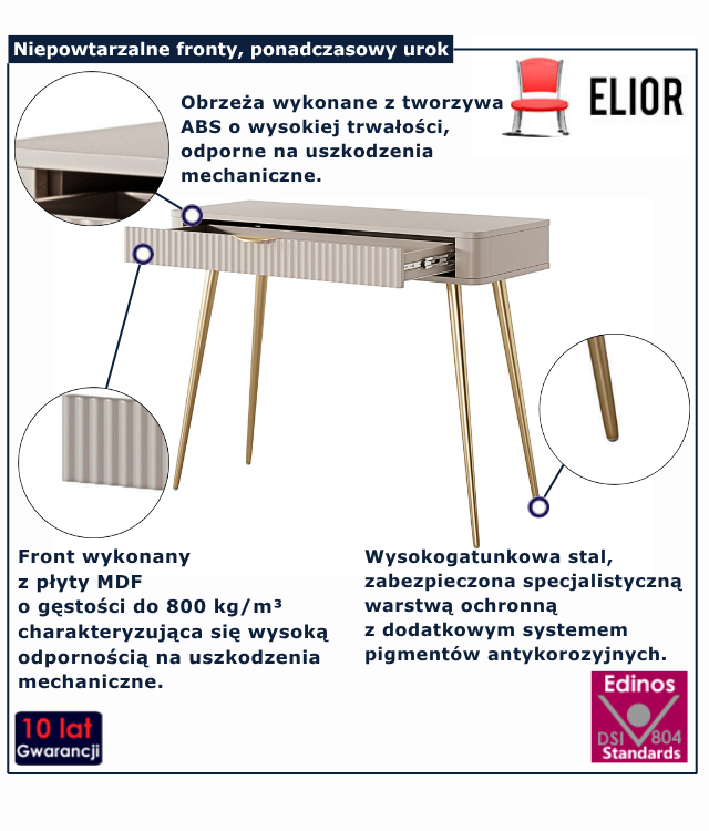 infografika toaletki beżowej Nook 9X