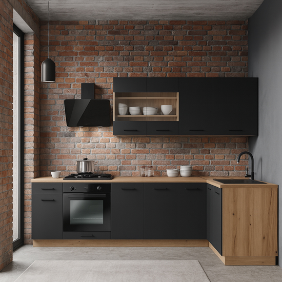 wizualizacja zestawu mebli do kuchni