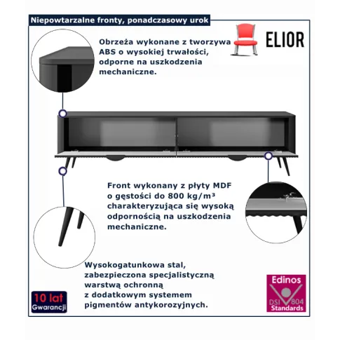 Szafka RTV  czarna na nóżkach Nook 7X