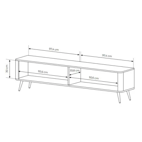 Rysunek techniczny szafki RTV Nook 7X