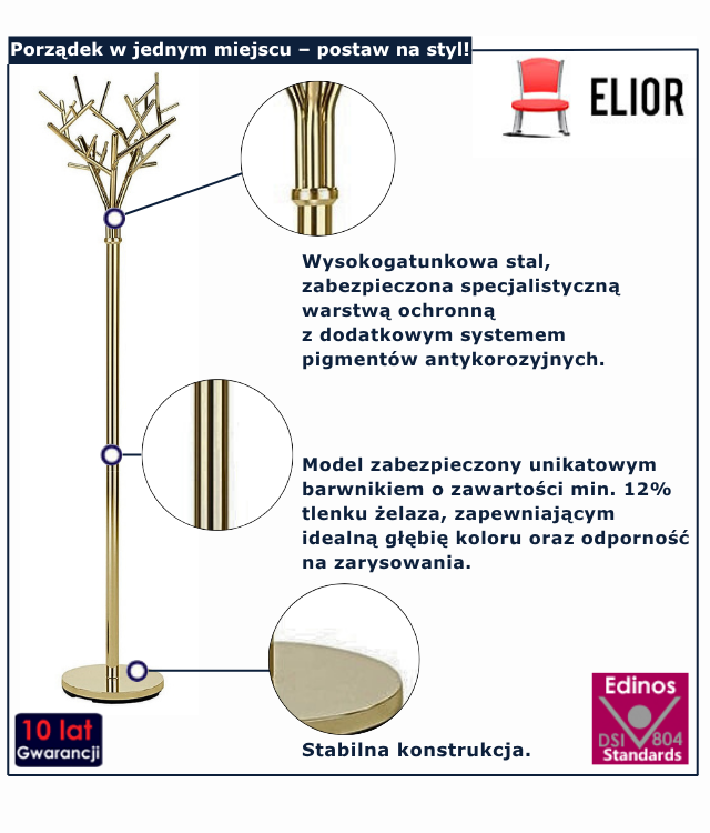 Wieszak stojący na ubrania Hixy