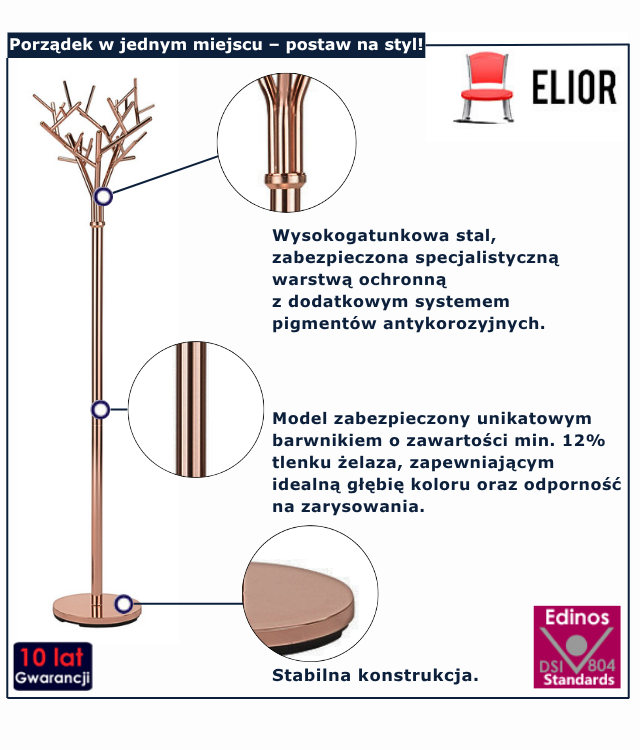 Wieszak stojący na ubrania Hixy