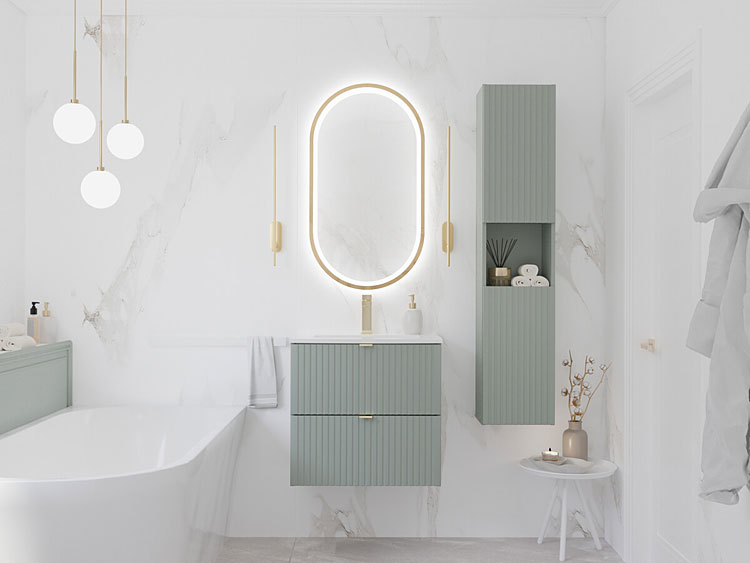 Nowoczesny zestaw mebli łazienkowych podwieszanych Selmira