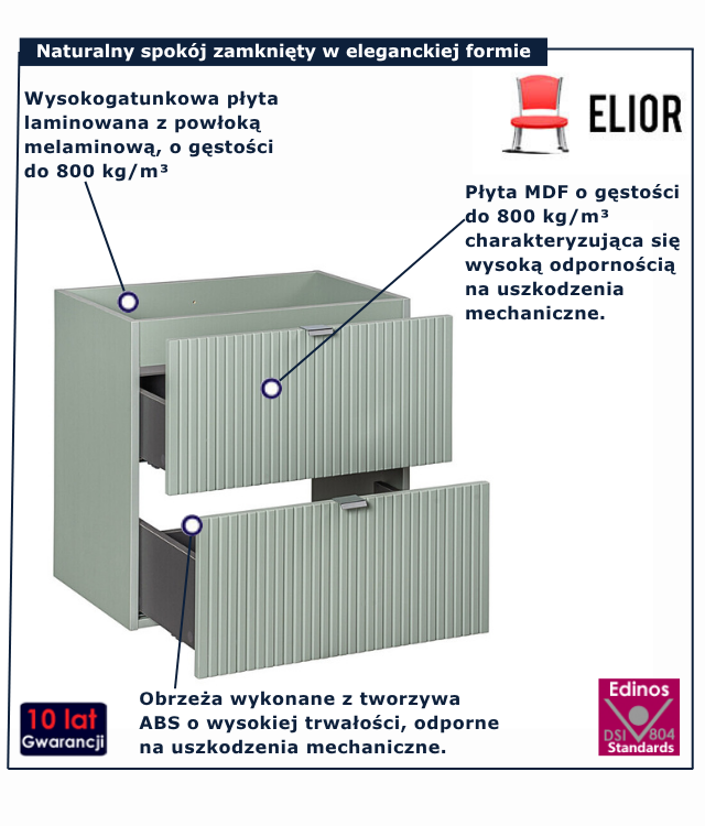 Nowoczesny wiszący słupek łazienkowy Selmira 3x 60