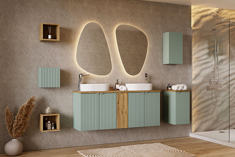 Nowoczesny zestaw szałwiowych mebli łazienkowych Selmira