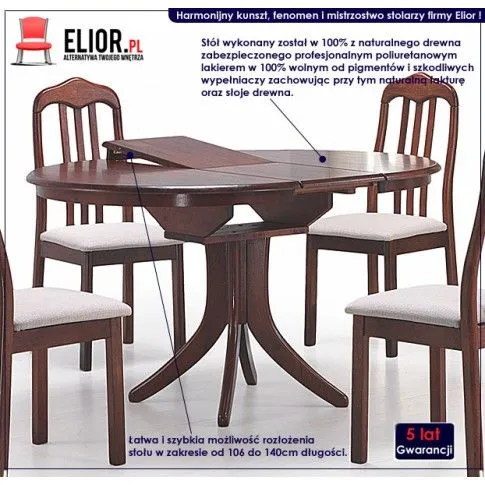 Fotografia Rozkładany drewniany stół Derek z kategorii Stoły