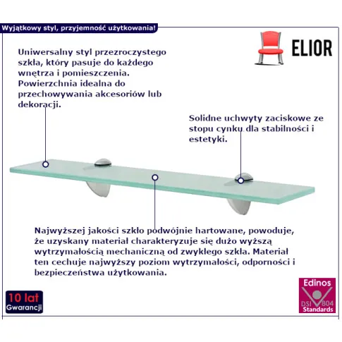 Vitrea półka 50x10 cm