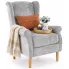 Szary tapicerowany fotel wypoczynkowy - Snug