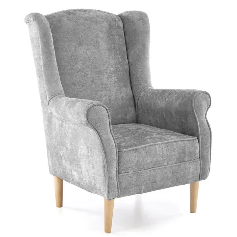 Wypoczynkowy fotel  szary typu uszak  Snug