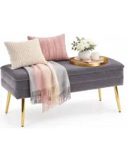 Szare nowoczesne siedzisko do przedpokoju ze schowkiem - Wisp 3X w sklepie Edinos.pl