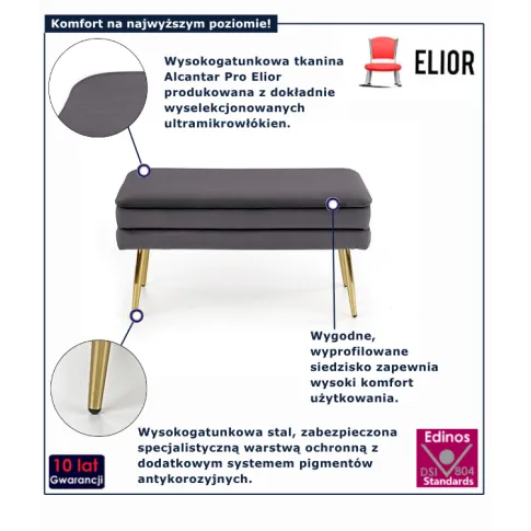 Szare siedzisko ze schowkiem Wisp