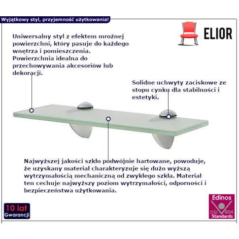 Vitrea półka z mlecznego szkła